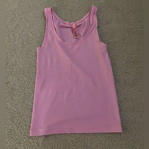 SKIMS Pink Ribbed Tank Top